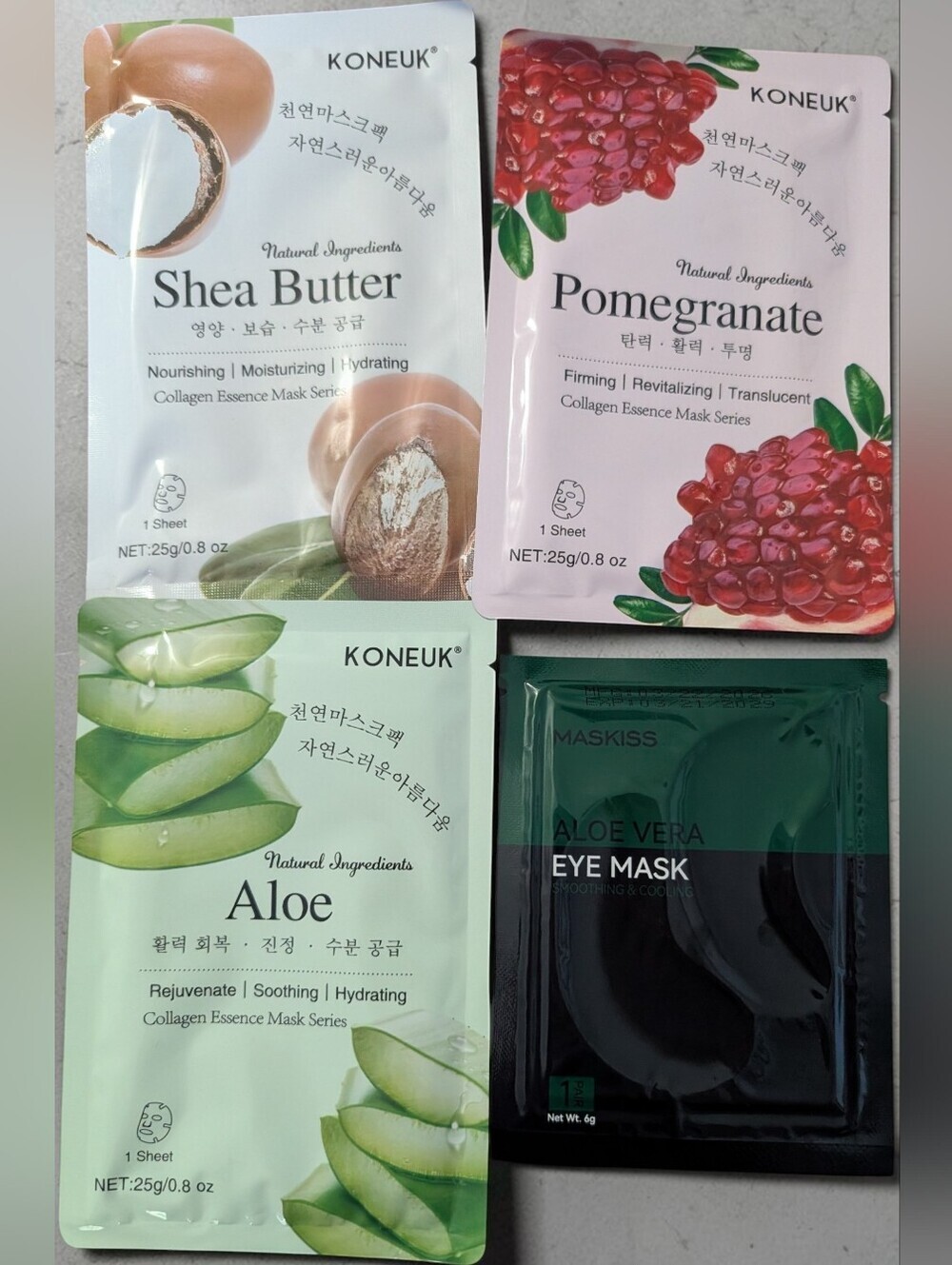 Koneuk Soothing Sheet Masks & Maskiss Eye Mask Bundle - 4 Pack (NWT)